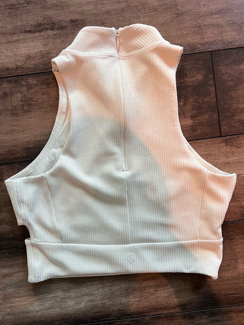 Lululemon Ribbed Softstreme Mockneck Cropped Tank Top Bone Women’s Small - Picture 5 of 14